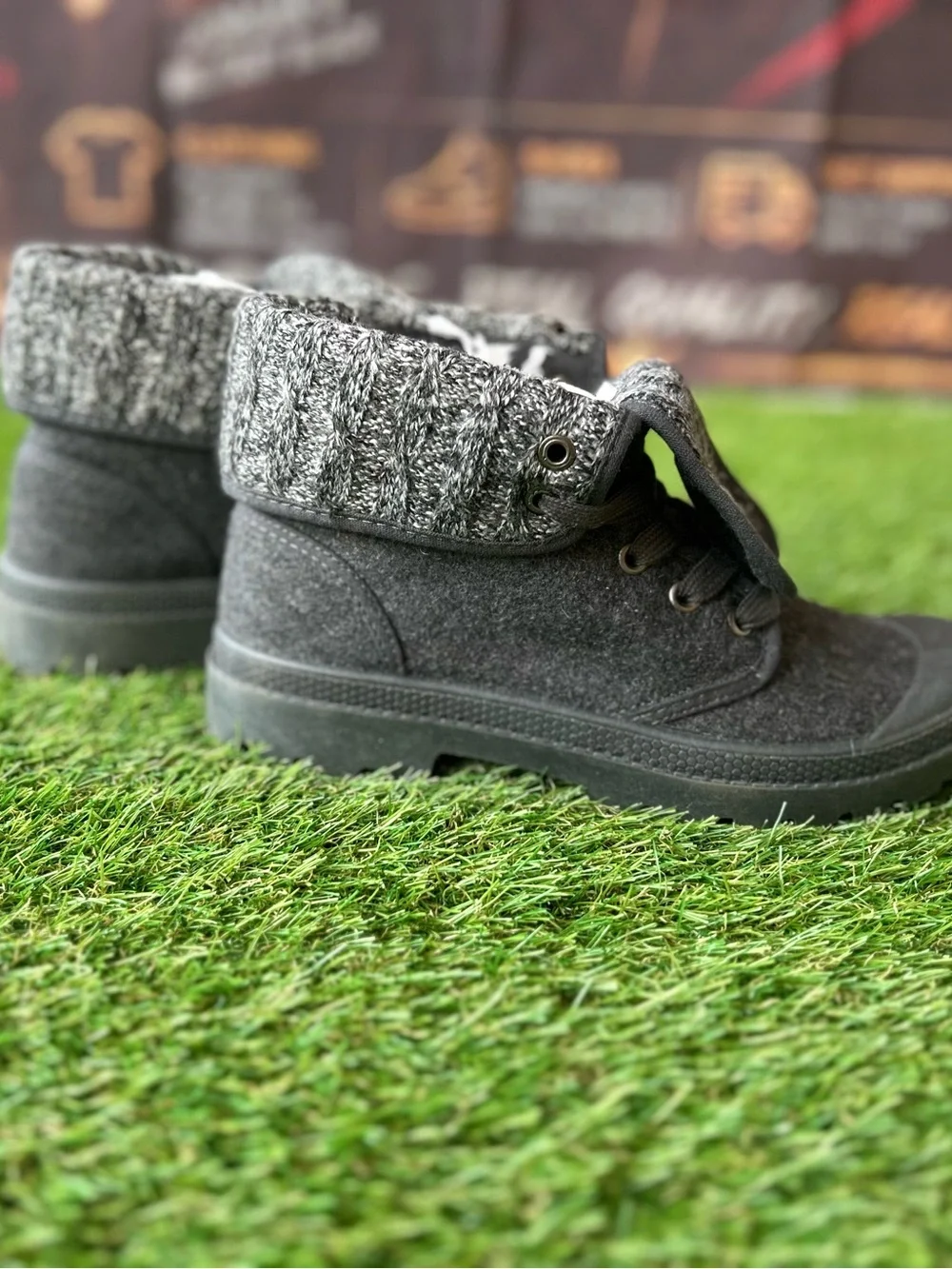 🖤 Women’s Winter Knit Cuff Ankle Boots | Black | Women’s Size 7.5 | Cozy